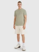 Spodenki męskie - 4F Spodenki dresowe męskie - beżowe 3XL - miniaturka - grafika 1