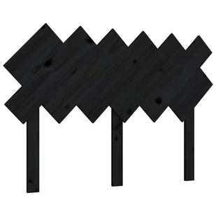 Lumarko Wezgłowie łóżka, czarne, 122,5x3x80,5 cm, lite drewno sosnowe - Inne meble do sypialni - miniaturka - grafika 3