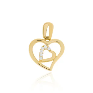 Złota zawieszka serduszko z cyrkoniami w sercu pr. 333 - Wisiorki Złota zawieszka serduszko z cyrkoniami w sercu pr. 333 - Wisiorki - miniaturka - grafika 1