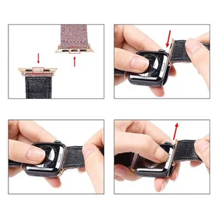 Dux Ducis Litchi Grain Band pasek opaska bransoleta do Watch 4 40mm / Watch 3 38mm / Watch 2 38mm / Watch 1 38mm czarny - Akcesoria do smartwatchy - miniaturka - grafika 5