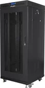 Szafy rack - Lanberg FF01-6627-23BL stojąca rack 19 27U 600x600 mm, czarna - miniaturka - grafika 1
