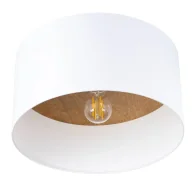 Lampy sufitowe - Okrągły minimalistyczny plafon biały + jasny brąz - A650 N9-Z44 - miniaturka - grafika 1