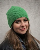 Czapki damskie - Lekka czapka z alpaki ALPACZINA zielona - miniaturka - grafika 1