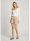 Spodenki damskie - Pepe Jeans Szorty "Vania" w kolorze beżowym - miniaturka - grafika 1