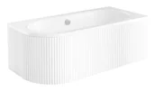 Wanny - Biała ryflowana wanna asymetryczna akrylowa z obudową Avita Besco 170 cm Prawa - miniaturka - grafika 1