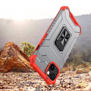 Crystal Ring Case pancerne hybrydowe etui pokrowiec + magnetyczny uchwyt iPhone 13 czerwony - Etui i futerały do telefonów - miniaturka - grafika 2