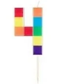 Kinder party - świeczka urodzinowa 4 klocki 7cm - miniaturka - grafika 1
