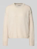 Swetry damskie - Sweter z dzianiny o luźnym kroju z mieszanki żywej wełny - miniaturka - grafika 1