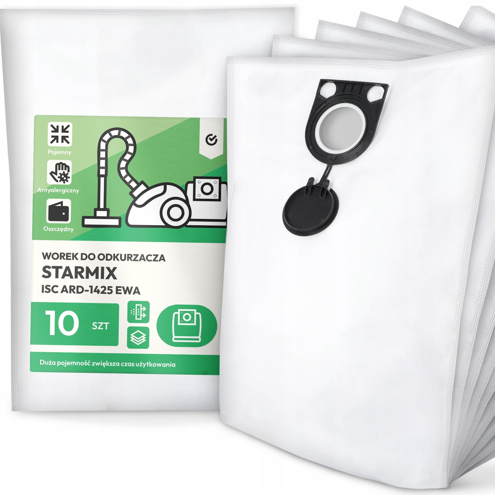 10x Worek do Odkurzacza Starmix Isc ARD-1425 Ewa Syntetyczny Tekstylny G9