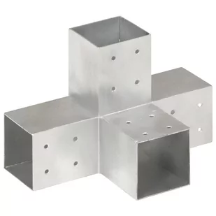 vidaXL Łącznik do słupków w kształcie X, metalowy, 81x81 mm - Akcesoria do ogrodzeń - miniaturka - grafika 1