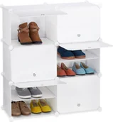 Szafki na buty - relaxdays Biała szafka na buty z 12 przegrodami - miniaturka - grafika 1