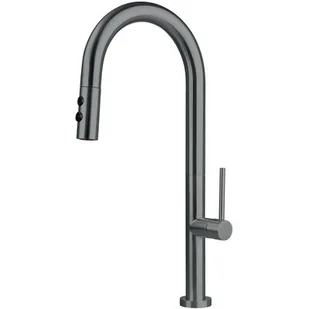 Deante OLFATO Bateria kuchenna z wyciąganą wylewką - 2 rodzaje strumienia titanium BQO_D72M - Baterie kuchenne - miniaturka - grafika 1