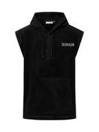 Bluzy męskie - Calvin Klein Męska bluza do pływania Mężczyźni Bawełna czarny|biały jednolity, M - miniaturka - grafika 1