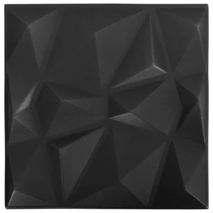 vidaXL Panele ścienne 3D, 12 szt., 50x50 cm, diamentowa czerń, 3 m² 340587 - Panele ścienne i boazeria - miniaturka - grafika 6