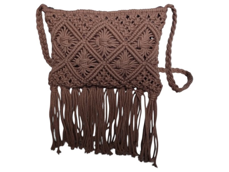 Brązowa Torebka Damska Na Lato, Modna Materiałowa Listonoszka Na Ramię