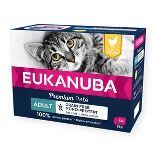 Karma dla kota EUKANUBA Adult Grain Free Mono Protein Kurczak (12 x 85 g) - Mokra karma dla kotów - miniaturka - grafika 1