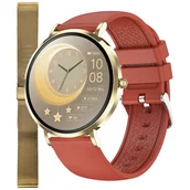 Smartwatch - SMARTWATCH DAMSKI ENTER AURA NOWOCZESNY WIELOFUNKCYJNY PASEK + BRANSOLETA - miniaturka - grafika 1