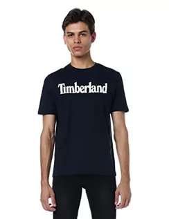 Koszulki męskie - Timberland SS Linear Logo tee Koszulka Męska, Dark Sapphire, S - grafika 1