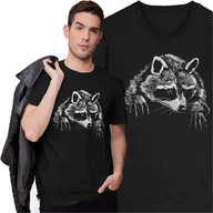 Koszulki męskie - Koszulka Szop Pracz Racoon Zwierzęta Ssaki Środowisko Natura - miniaturka - grafika 1