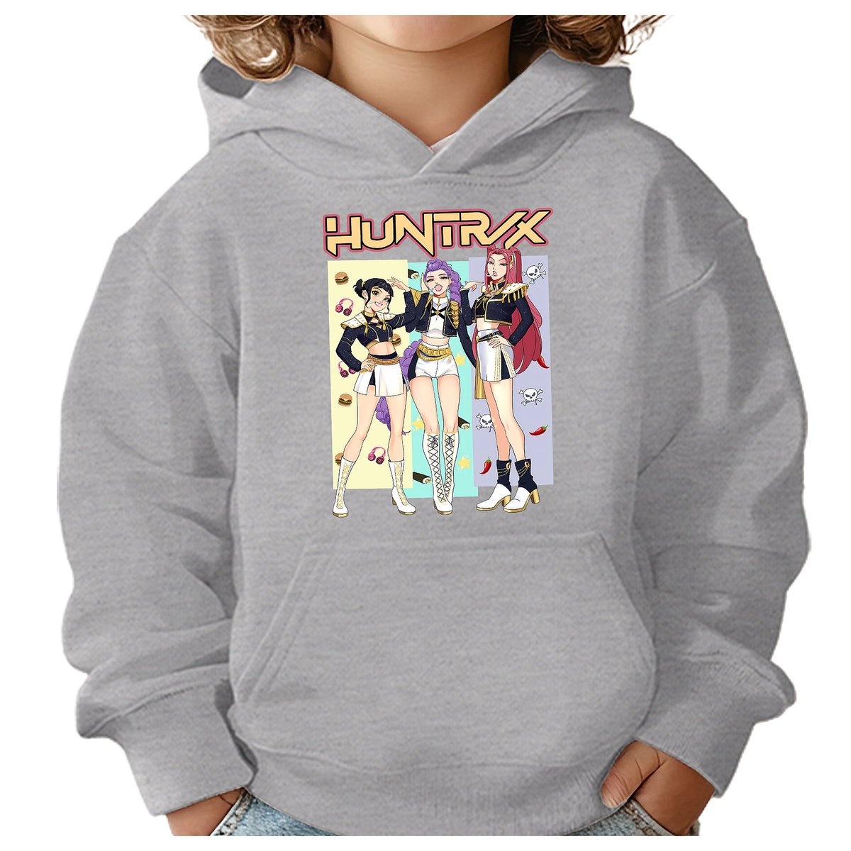 BLUZA DZIECIĘCA KPOP DEMON HUNTERS HUNTRIX 110-116 Z KAPTUREM BAWEŁNIANA