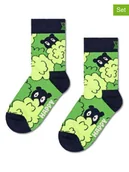 Skarpetki damskie - Happy Socks Skarpety (2 pary) w kolorze czarno-zielonym - miniaturka - grafika 1