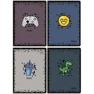 Zeszyty szkolne - 4X ZESZYT A5 16 KARTEK, DO NAUKI PISANIA, W TRZY LINIE, PIXEL+ ŚCIAGAWKA - miniaturka - grafika 1
