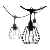 Lampy ogrodowe - Klosz do girlandy CRETE D1 czarny 5 sztuk do zestawu metalowy 12,5cm - miniaturka - grafika 1