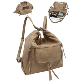 Praktyczna Torebka Torba Damska Plecak 2w1 LUIGISANTO V6621-1 BeigeTaupe - Torebki damskie Praktyczna Torebka Torba Damska Plecak 2w1 LUIGISANTO V6621-1 BeigeTaupe - Torebki damskie - miniaturka - grafika 1