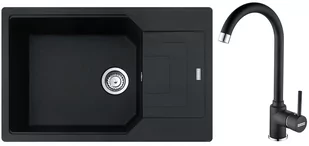 Zestaw granitowy Franke Zlewozmywak Urban UBG 611-78 XL + Bateria Pola Onyx - Zlewozmywaki z baterią - miniaturka - grafika 1