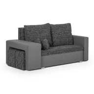 Sofy i kanapy - Sofa 2 os z funkcją spania HUBERT2 czarno szara - miniaturka - grafika 1