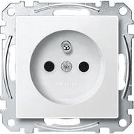 Gniazdka elektryczne - Schneider Gniazdo z/u Merten System M - biały polar mat - miniaturka - grafika 1