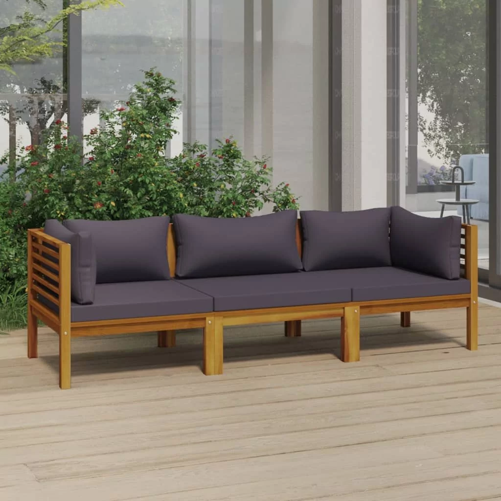 vidaXL 3-osobowa sofa ogrodowa z poduszkami lite drewno akacjowe 3086900
