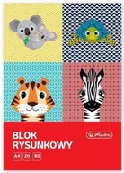 Szkolne artykuły papiernicze - Blok rysunkowy A4/20K biały Cute Animals (10szt) - HERLITZ - miniaturka - grafika 1
