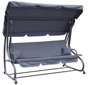 Huśtawki - HUŚTAWKA OGRODOWA 2w1 Leżanka 3-4 osobowa 214cm x 168 cm x 114 cm POPIEL - miniaturka - grafika 1