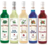 Syropy i koncentraty owocowe - Zestaw 5 syropów Kwiat czarnego bzu, Mięta, Blue Curacao, Grenadina, Cukrowy 490 ml - miniaturka - grafika 1