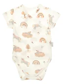 Body dla niemowląt - Niemowlęce body na krótki rękaw z jednorożcem kremowe Nicol,r.56 - miniaturka - grafika 1