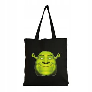Eko Torba Bawełniana na ramię Zakupy Shopper Torebka Shrek Twarz Mem - Torby i wózki na zakupy - miniaturka - grafika 1