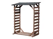 Kominki elektryczne - dobar Regał na drewno opałowe „Ligno” z daszkiem - miniaturka - grafika 1