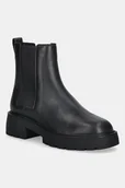 Botki damskie - Calvin Klein sztyblety skórzane CHUNKY CHELSEA BOOT LTH kolor czarny na płaskim obcasie YW0YW02072 - miniaturka - grafika 1