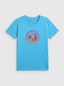 Koszulki i topy damskie - 4F T-shirt regular z nadrukiem damski - niebieski XXL - miniaturka - grafika 1