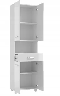 Słupek łazienkowy biały stojący 170x50 cm modny praktyczny - Szafki łazienkowe - miniaturka - grafika 1