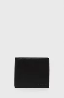 Portfele - Trussardi portfel skórzany męski kolor czarny - grafika 1