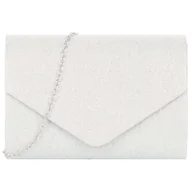 Torebki damskie - Torebka wieczorowa kopertówka błyszcząca brokatowa srebrna - miniaturka - grafika 1