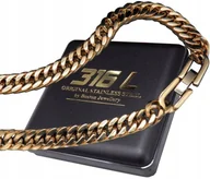 Bransolety męskie - ZŁOTA BRANSOLETA MĘSKA PRAWDZIWA STAL CHIRURGICZNA - miniaturka - grafika 1