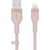 Kable USB - Belkin USB-A Lightning Silicone 1m Pink - miniaturka - grafika 1