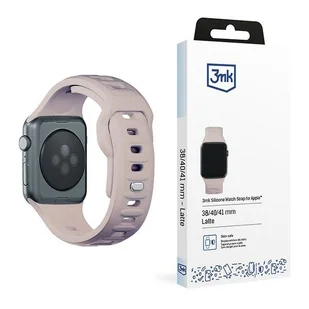 3MK Silicone Watch Strap różowobeżowy/ latte silikonowy gumowy pasek dla Apple Watch 1/2/3/4/5/6/7/8/9/SE 38/40/41mm - Akcesoria do smartwatchy - miniaturka - grafika 1