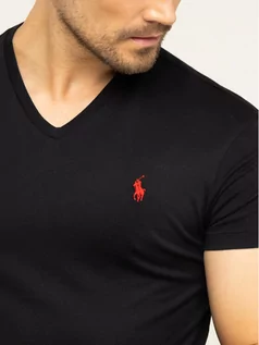 Koszulki męskie - Ralph Lauren Polo T-Shirt Classics 710671453010 Czarny Custom Slim Fit - grafika 1