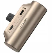 Powerbanki - Usams PB79 Mini Tail Plug Portable 3000mAh USB-C beżowy - miniaturka - grafika 1