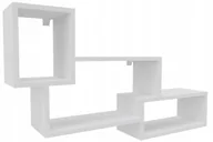 Półki do salonu - Półka wisząca ścienna regał na książki 107 cm płyta laminowana biała mat - miniaturka - grafika 1