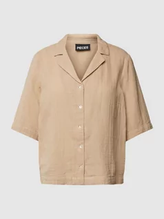 Koszule damskie - Bluzka koszulowa z fakturowanym wzorem model ‘STINA’ - grafika 1